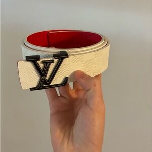 Louis Vuitton White and Red Belt